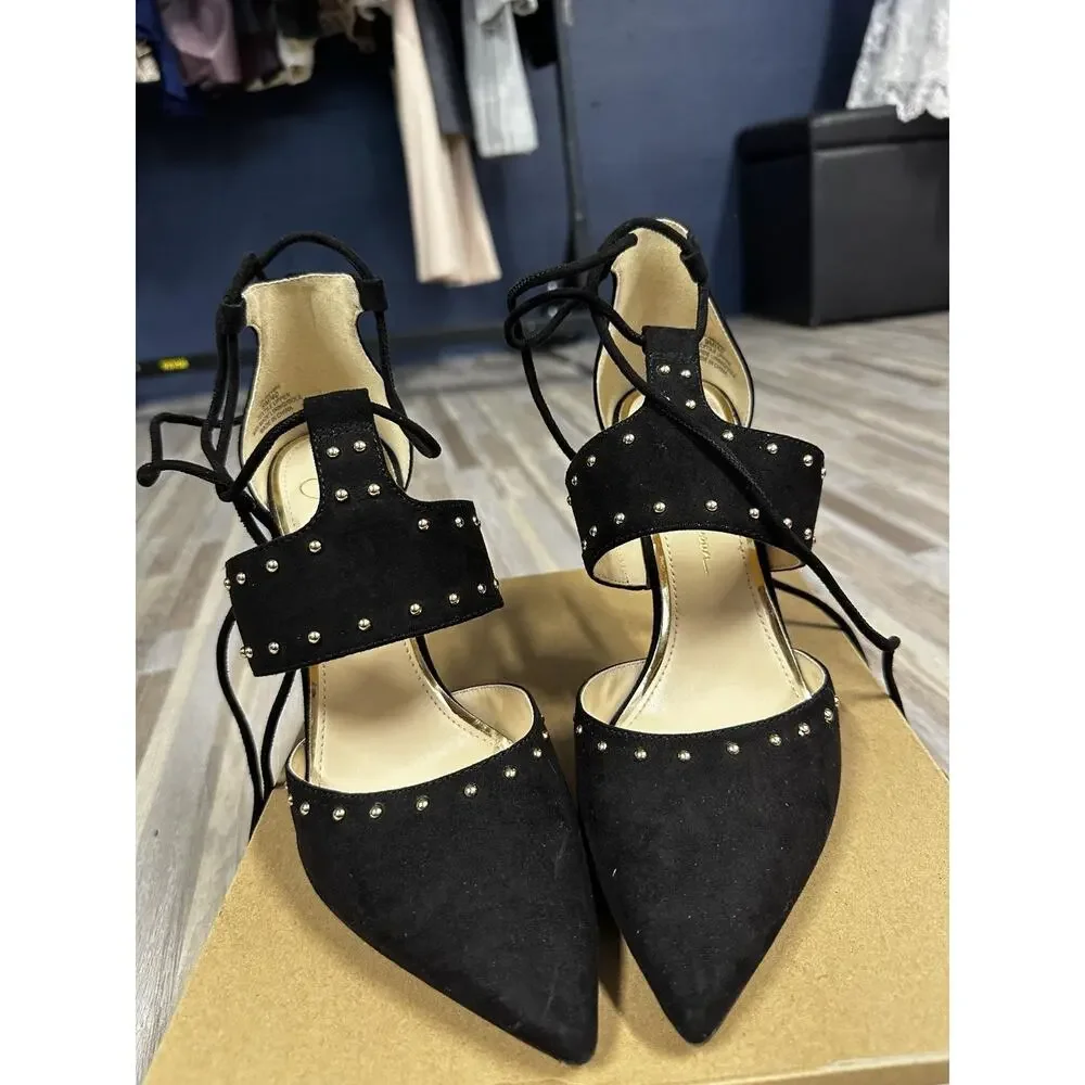 Jessica Simpson Shoes Womens Size 9 Black Studded Lace Up